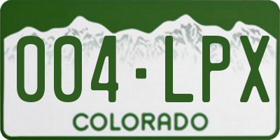 CO license plate 004LPX