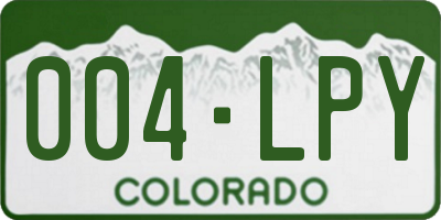 CO license plate 004LPY