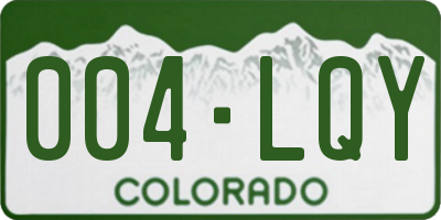 CO license plate 004LQY