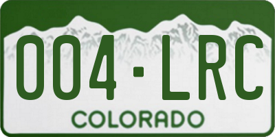 CO license plate 004LRC