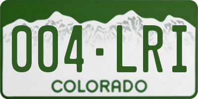 CO license plate 004LRI