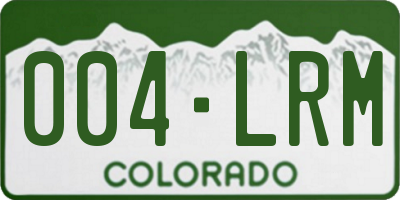 CO license plate 004LRM