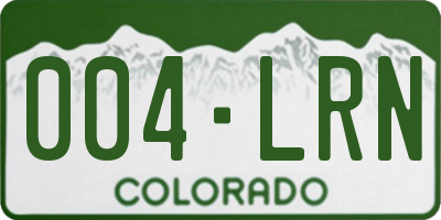 CO license plate 004LRN