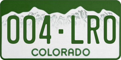 CO license plate 004LRO