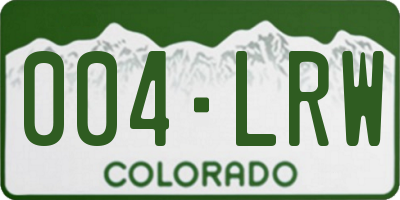 CO license plate 004LRW