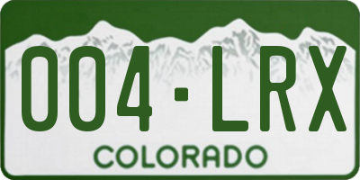 CO license plate 004LRX