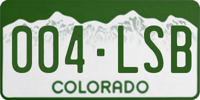 CO license plate 004LSB