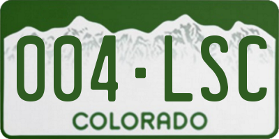 CO license plate 004LSC