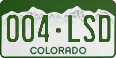 CO license plate 004LSD