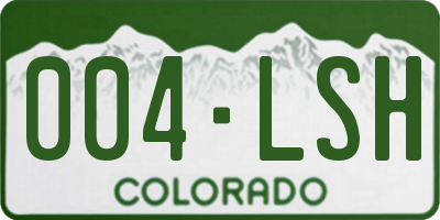 CO license plate 004LSH