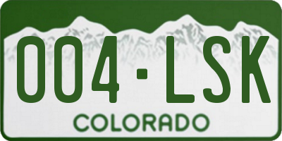 CO license plate 004LSK