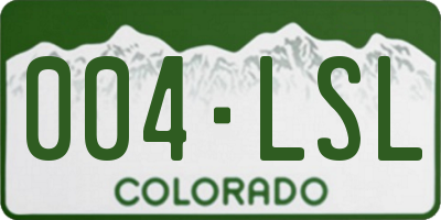 CO license plate 004LSL