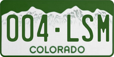 CO license plate 004LSM