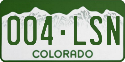 CO license plate 004LSN