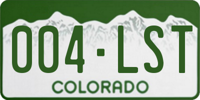 CO license plate 004LST