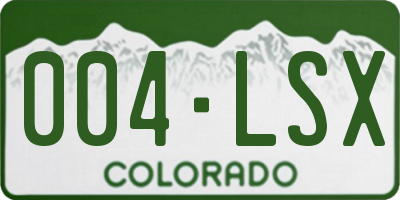 CO license plate 004LSX