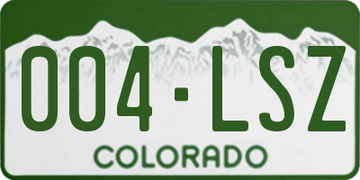 CO license plate 004LSZ