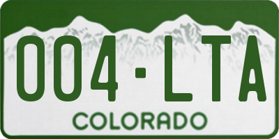 CO license plate 004LTA