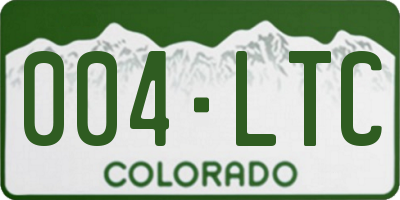 CO license plate 004LTC