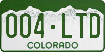 CO license plate 004LTD