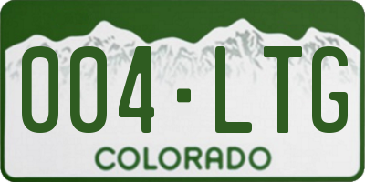 CO license plate 004LTG