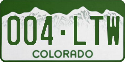 CO license plate 004LTW