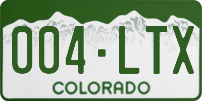 CO license plate 004LTX