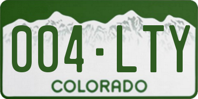 CO license plate 004LTY