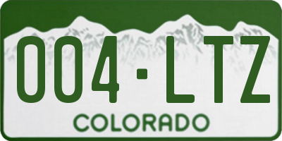 CO license plate 004LTZ