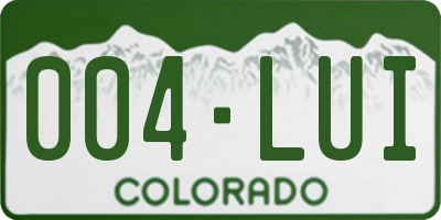 CO license plate 004LUI