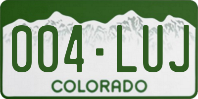 CO license plate 004LUJ