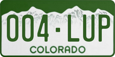 CO license plate 004LUP
