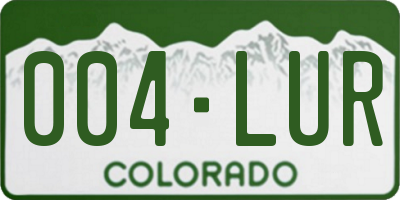 CO license plate 004LUR