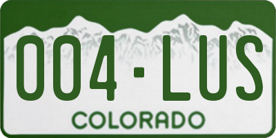 CO license plate 004LUS