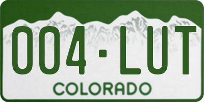 CO license plate 004LUT