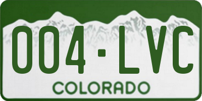 CO license plate 004LVC