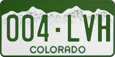 CO license plate 004LVH
