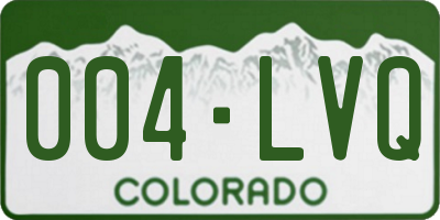 CO license plate 004LVQ