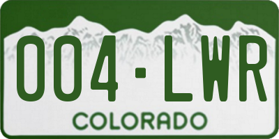 CO license plate 004LWR