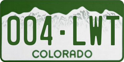 CO license plate 004LWT