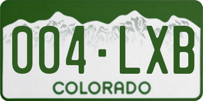 CO license plate 004LXB