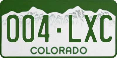 CO license plate 004LXC