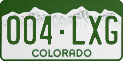 CO license plate 004LXG
