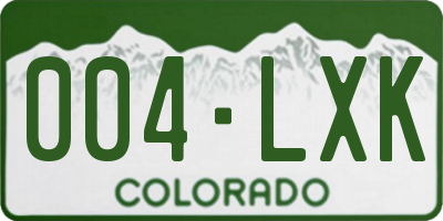 CO license plate 004LXK