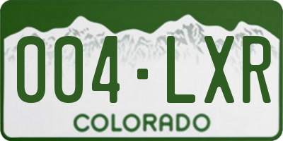 CO license plate 004LXR