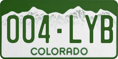 CO license plate 004LYB
