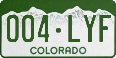 CO license plate 004LYF