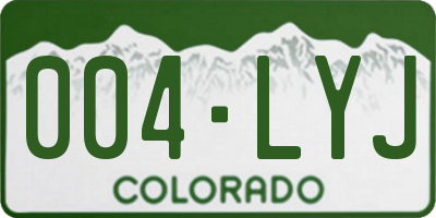 CO license plate 004LYJ