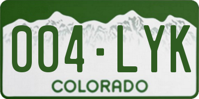 CO license plate 004LYK