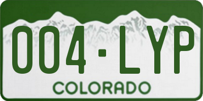 CO license plate 004LYP